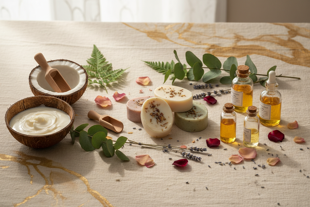 Natural Skincare Flat Lay